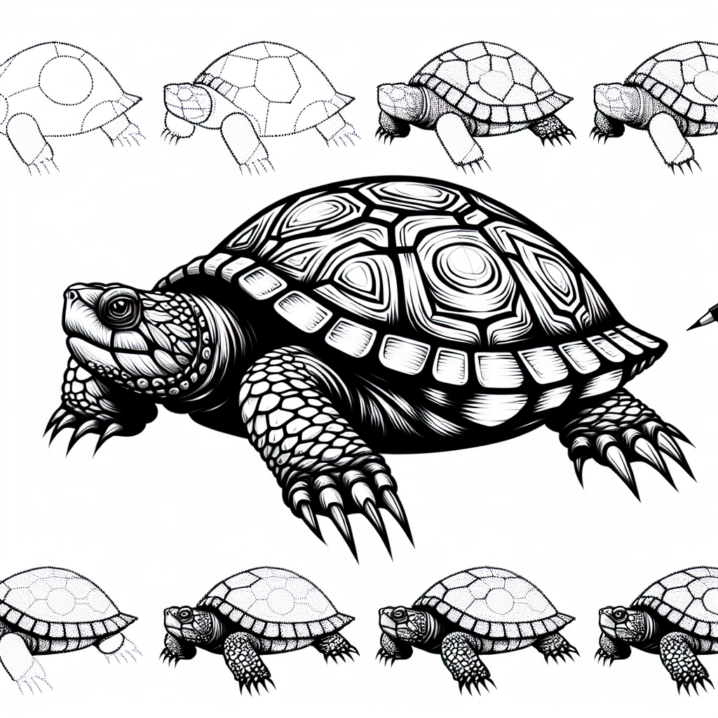 How To Draw A Snapping Turtle