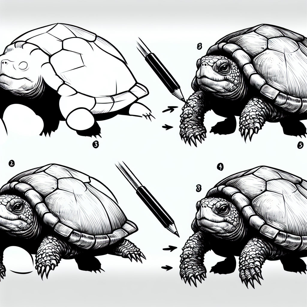 How To Draw A Snapping Turtle